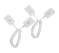 CATIEBYE 2pcs Remote Control Tether Square Hooks with Adhesive Backing Coiled Security Cable Anti-loss Rope for Tv Remotes Keys Phones Plastic No Drilling Required