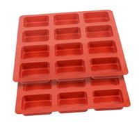 CATIEBYE 2pcs Silicone Mini Loaf Pan Non-Stick Baking Molds for Cheesecake Bread Desserts Easy to Clean for Baking Parties Brick