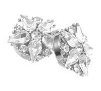 CATIEBYE 2pcs Star Shaped Cuff Links for Men and Women in White, Zinc Alloy with Rhinestones, Stylish and Versatile Accessory for Business Attire and Formal Outfit