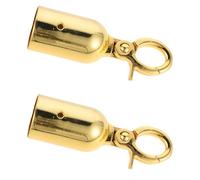 CATIEBYE 2pcs Thickened Zinc Alloy Guardrail Rope Hooks with Snap End Caps Gold Metal Rope Head for Wall Rail Installation Stanchion Barrier Fittings for Crowd Control and Event Spaces