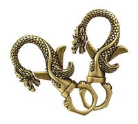 CATIEBYE 2pcs Vintage Dragon Head Keychain Key Charms Keyrings Fashion Mini Key Ring