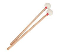 CATIEBYE 2pcs White Felt Head Tuning Drumsticks with Wood Handle, Red Percussion Mallets for Snare Drum and Musical Instrument Accessories, Suitable for Drum Kits and Percussion Practice