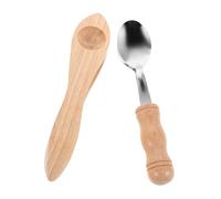 CATIEBYE 2pcs Wooden Percussion Spoons with Metal and Wood Construction for Montessori Rhythm Music Instruments with Comfortable Handle Natural Sound Quality for Parties and Music Education