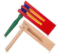 CATIEBYE 2pcs Wooden Soundboard Castanets Handmade Ratchet Noise Makers for Boys and Girls Music Learning
