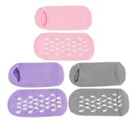 CATIEBYE 3 Pairs Women Moisturizing Cotton Socks with Gel Lining Non-Slip Spa Foot Covers for Dry Cracked Feet Repair Comfortable Rest Socks and Skin Hydration