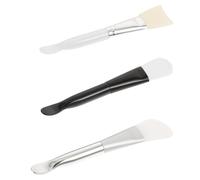 CATIEBYE 3 Pcs Facial Mud Mask Applicator Brushes with Silicone Nylon Material Firm Enough to Spread Clay Masks Skin-friendly Tools Random Color
