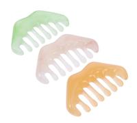 CATIEBYE 3 Pcs Resin Guasha Comb Set 8 Teeth for Scalp Massage and Meridian Scraping, Multi-Color Head Massage Combs for Relaxation and Stress Relief
