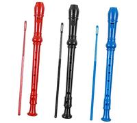 CATIEBYE 3 Pieces Student 8-hole Abs Clarinet Set for Children with Velvet Bag, Portable Beginner Practice Wind Instrument in Red, Black, and Blue for Music Learning