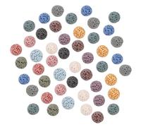 CATIEBYE 39Pcs round Volcanic Rock Beads Essential Oil Diffuser Stone Natural Lava Rock Effective Diffusion Unscented Car Fragrance Stone for Offices Homes