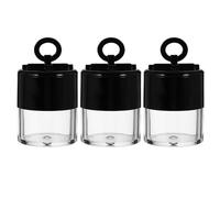 CATIEBYE 3Pcs 10G Refillable Loose Powder Containers with Puff Portable Black Mushroom Head Powder Boxes for Women’S Makeup and Body Storage