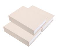 CATIEBYE 3Pcs Faux Linen Book Storage Boxes Decorative Fake Book Ornaments for Home Office Shelf Display Craftsmanship with Chic Creamy Color Tabletop Decoration and Storage
