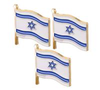 CATIEBYE 3pcs Israel Flag Lapel Pins Metal Brooch Set for Clothing Accessories Independence Day Breastpin Patriotic Decor for Men’s Jackets and Bags