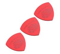 CATIEBYE 3pcs Leather Ukulele Picks Comfort Fit for Fingers Creative Guitar Accessories Red