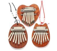 CATIEBYE 3pcs Mini Wooden Kalimba Piano Note Thumb Piano Lanyard Compact Design for Easy Storage for Beginners and Boys and Girls Beautiful