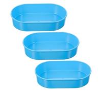 CATIEBYE 3pcs Stackable Kidney Tray for Medication Sorting with High Rim and Non-slip Base Reusable Plastic Utility Trays for Nursing Carts and Clinical Procedures Blue Medicine Organizer