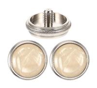 CATIEBYE 3pcs Trumpet Key Caps Replacement Set Fine Workmanship, Plastic and Copper Nickel Plated Material, Sturdy Instrument Accessories for Band and Orchestra Trumpets