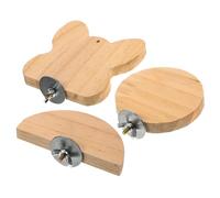 CATIEBYE 3pcs Wooden Pet Platforms Hamster Climbing Bird Cage Stand with Adorable and Half round Shapes for Small Animals Play, Safe and Creative Design to Increase Curiosity