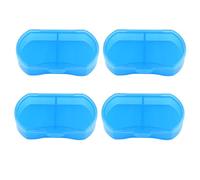 CATIEBYE 4 Pcs Portable Plastic Pill Box Organizer with 2 Grids, Compact Travel Medication Case for Pocket, Convenient Storage for Vitamins and Pills