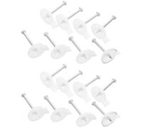 CATIEBYE 45pcs White Abs Cable Staples for Electrical Wire Management and Curtains, Heavy Duty Wall Hooks with Multimaterial Compatibility and Easy Installation, for Stages and Wall Fabrics