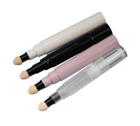 CATIEBYE 4pcs 5ml Refillable Cosmetic Blush Tubes Rotating Lip Gloss Containers Pink Black White for Travel and DIY Makeup