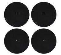CATIEBYE 4pcs Black Felt Vinyl Record Protective Mat for Turntables, Anti-static Slipmats That Audio Quality, Suitable for Vinyl Record Players and Disc Protection