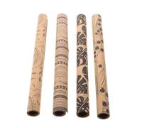 CATIEBYE 4pcs Brown Kraft Wrapping Paper Rolls with Garden Flower Design, 17x1.38 Inch, Easy to Fold and Tear-resistant Gift Wrapping Paper for DIY Art and Craft Projects