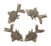 CATIEBYE 4pcs Copper Birdbath Cleaner Discs for Outdoor Fountains and Bird Baths, Brass Fish Shaped Design with Natural Look, Protects Lawn and Ensures Safety for Robins and Small Birds