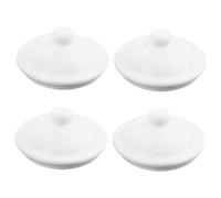 CATIEBYE 4pcs Enamel Cup Lid Replacement Small Tea Mug Covers Retro Porcelain Tea Cup Lids for Coffee and Fits 7.5cm Inner Diameter
