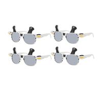 CATIEBYE 4pcs Funny Black Cow Animal Glasses Lightweight Novelty Sunglasses for Birthday Halloween Party Photo Props Adults Selfie Favors