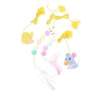 CATIEBYE 4pcs Indoor Cat Teaser Set for Kittens and Cats, Plush Hanging Rope Bouncing to Encourage Play and Reduce Bad Biting Behaviour, Interactive Kitten for Indoor Use