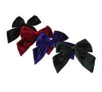 CATIEBYE 4pcs Large Velvet Bow Hair Clips 6-inch Decorative Hair Accessories for Multi-color Set Black Burgundy Navy Green for Everyday and Party Use
