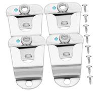 CATIEBYE 4pcs Metal Microphone Holder Clips Screws for Car and Mobile Radios, Universal Cb Ham Radio Mic Hangers, Sturdy Mic Hanging up Clips for Vehicle and Office Use