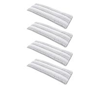 CATIEBYE 4pcs Microfiber Wet Mop Pads Reusable Self-adhesive Stripe Pattern Hard Bristle Cleaning Refills Highly Absorbent Sponge for Hardwood Tile Floor Scrubbing