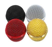 CATIEBYE 4pcs Microphone Grill Replacement Metal Mic Head Mesh Easy to Install Enhances Sound Quality Assorted Colour for Car Use