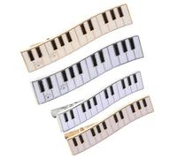 CATIEBYE 4pcs Piano Key Hair Clips for Women, Alloy Medium and Small Side Barrettes with Strong Grip, Black and White Patterned Hair Accessories for Stylish Hairstyles