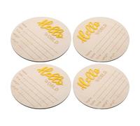 CATIEBYE 4pcs Rustic Wooden Birth Announcement Signs Circular Newborn Welcome Plaques for Nursery Decor Baptism Recording Date Weight Height