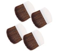 CATIEBYE 4pcs Small Powder Makeup Brushes for Women Soft Blush and Highlighter Cosmetic Tools with Comfortable Handles Flat Rounded Face Brushes for Precise Nose Shadow and Blending