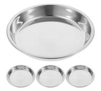 CATIEBYE 4Pcs Stainless Steel Cat Bowls Shallow Pet Food Water Dishes Easy to Clean Spill-resistant Household Kitten Bowls for Indoor Cats Pet Supplies