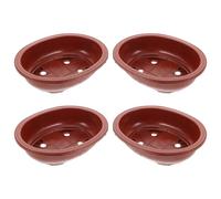 CATIEBYE 4pcs Thickened Plastic Square Plant Pots for Cacti and Vegetables with Improved Survival Rate and Colour Retention, for Balcony and Office Use