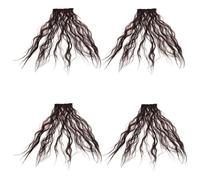 CATIEBYE 4pcs Wavy Hair Extensions Clip-in for Women Natural Volume Boost Hair Topper Pieces with Face-flattering Waves Long Water Ripple Style for Cosplay and Parties