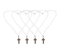 CATIEBYE 4pcs Wood Cross Necklace: Bible Verse Pendant with Durable Cord Design - for Men Women Party Favor and Religious Retro Jewelry