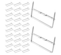 CATIEBYE 50pcs Two Hole Binder Clips Prong Folders Made of Iron with Silver Finish, Preventing Papers from Shifting and Binding Thick Stacks of Paper, for Office and Project Use
