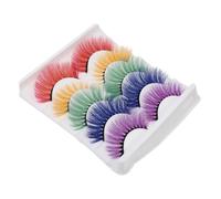 CATIEBYE 5pairs Halloween False Eyelashes Simulated Material for Party Makeup and Daily Life, Enhance Temperament and Make Eyes Look Brighter Soft 3d Colourful Makeup Eyelashes