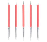 CATIEBYE 5pcs Nail Dotting Pens with Dual Heads Design Acrylic and Silicone Manicure Art Brushes for Natural and False Nails Easy to Clean for Salon at Home Use