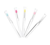 CATIEBYE 5pcs Silicone Makeup Brushes with Soft Round Heads Lightweight Transparent Handles Safe for All Skin Types for Eyeshadow Lipstick and Lip Mask Application Portable Beauty Tools