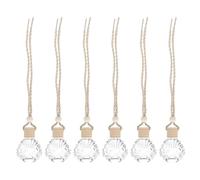 CATIEBYE 6pcs Car Interior Perfume Bottles Glass Aroma Pendant Vehicle Decor Air Freshener Diffuser Refillable Hanging Bottles for Purifying and Freshening Car Air