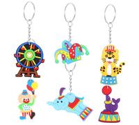 CATIEBYE 6pcs Cute Circus Keychain Pendant Keyring Tassels Novelty Keychain for Bag Luggage Wallet Decor