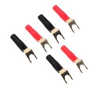 CATIEBYE 6pcs Gold-plated Speaker y Fork Plugs Stackable Banana Plugs U-shaped Connector for Audio Cables