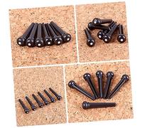 CATIEBYE 6pcs Pom Guitar String Studs Guitar Bridge Pins Replacement Bass Bridge Pegs for Acoustic Black Accessories Gl60