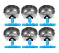 CATIEBYE 6pcs Rabbit Watering Bowls Automatic Water Dispenser Lightweight Stainless Steel and Plastic Drinking Device for Rabbit Cage Breeding